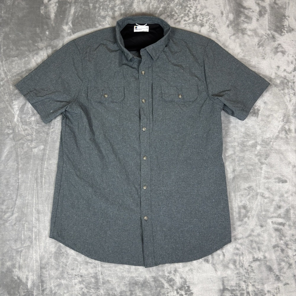 LB TECH Vented Fishing Shirt Men's Large Gray Sports Outdoors Stretch